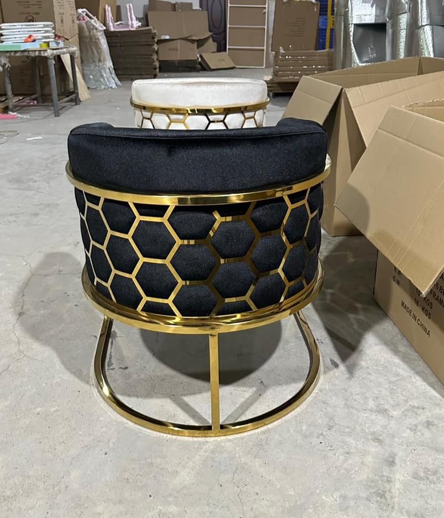 Honey Comb – Metal Low Bar Chair – Black